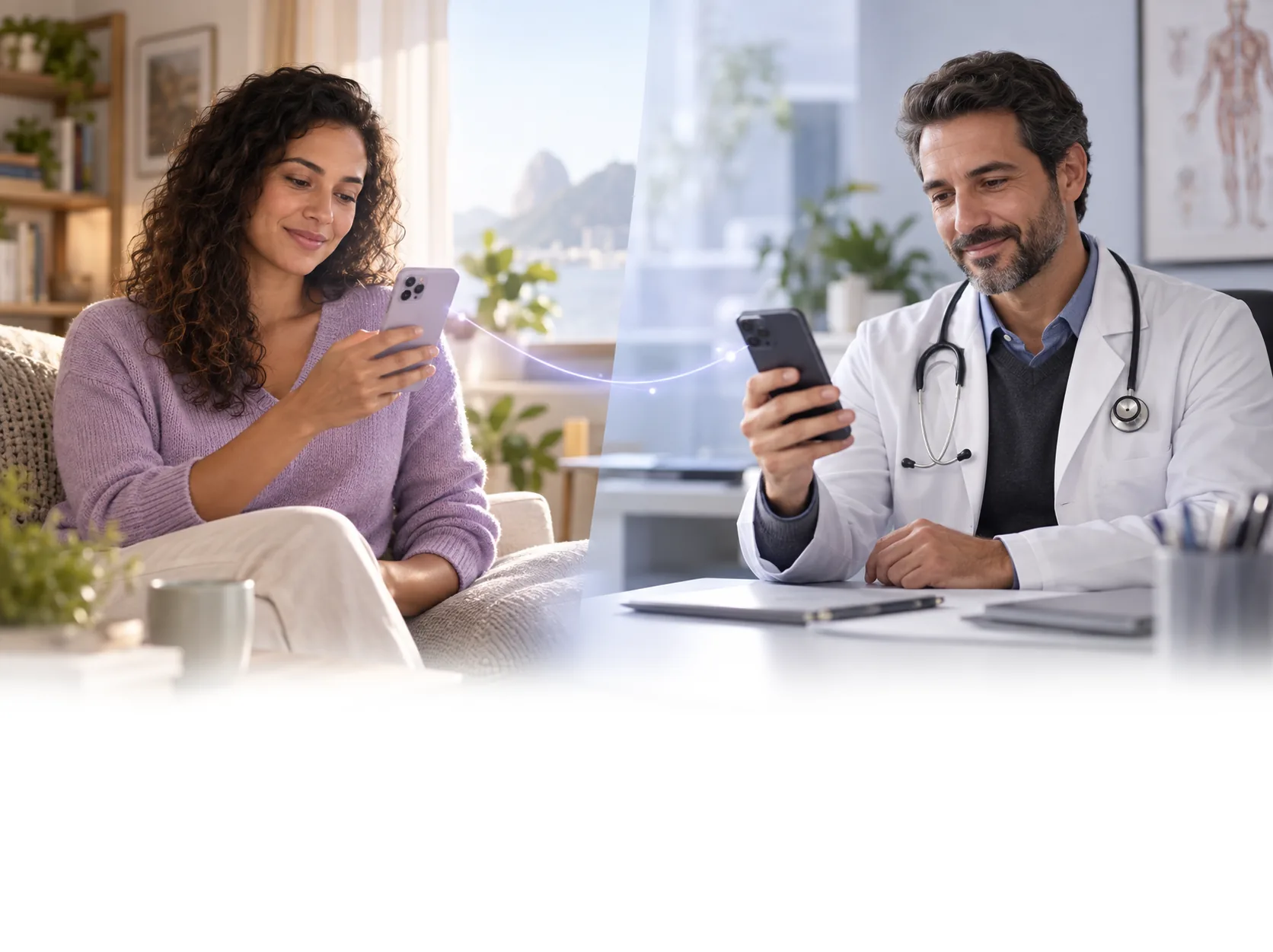 Paciente e médica conectados pela telemedicina da LiLi Health
